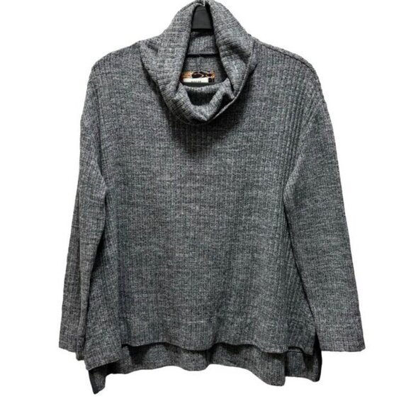 Maeve By Anthropologie Womens Gray Ribbed Cowl Neck Sweater XS Oversized - Picture 1 of 10